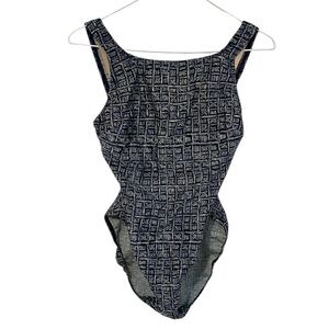 Baja Blue Size 8 one piece bathing suit. Underwire bra inside. Back hook closure